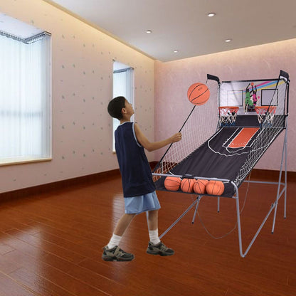 Jeu De Basketball Arcade Panier Compteur Basketball Panier De Basketball Arcade Blanc Et Noir 185X108X205Cm En Acier Bleu/Blanc/Gris/Violet