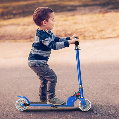 Trottinette Enfant 2 Roues Patinette Enfant Pliable Scooter Enfant Kick Avec LED Lumière Hauteur Réglable Bleu/Bleu Foncé/Rose/Rouge/Violet/Jaune